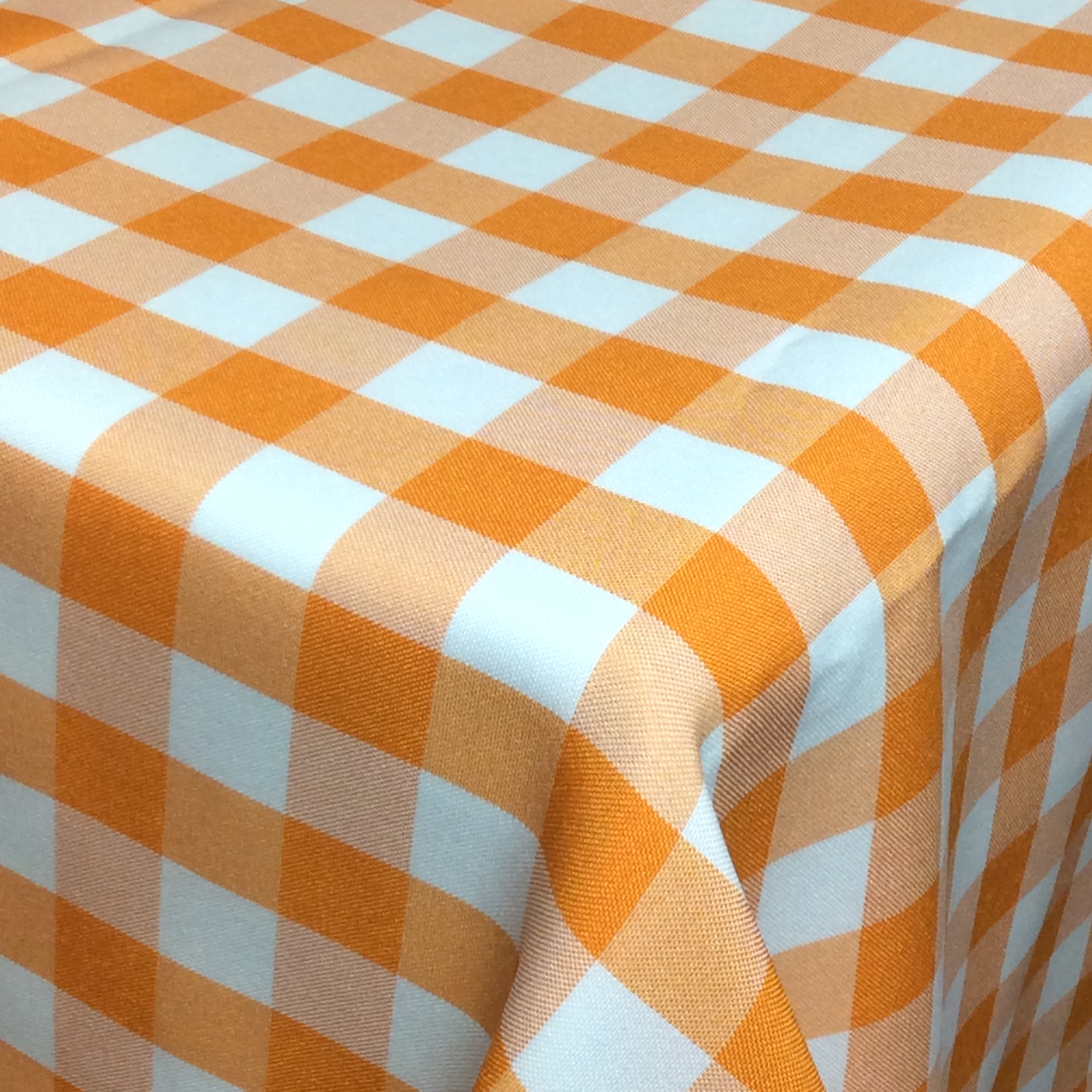 Abrosz 140x140cm kockás pamutvászon - Narancs